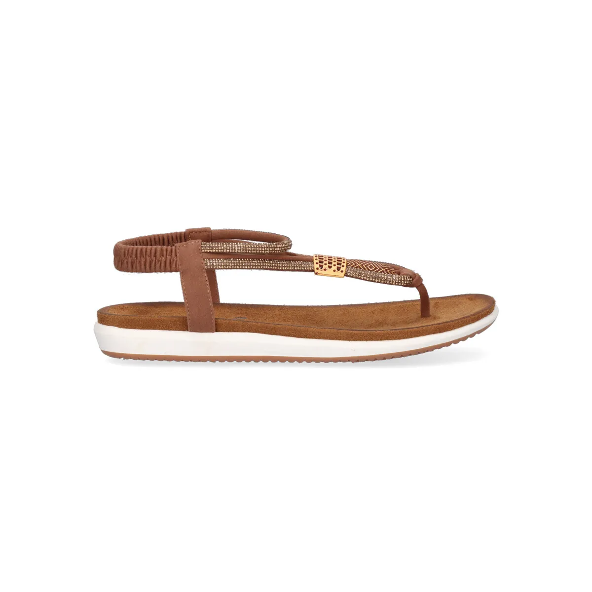 SANDALIA PLANA EXÉ F80430Y3 STRASS BROWN