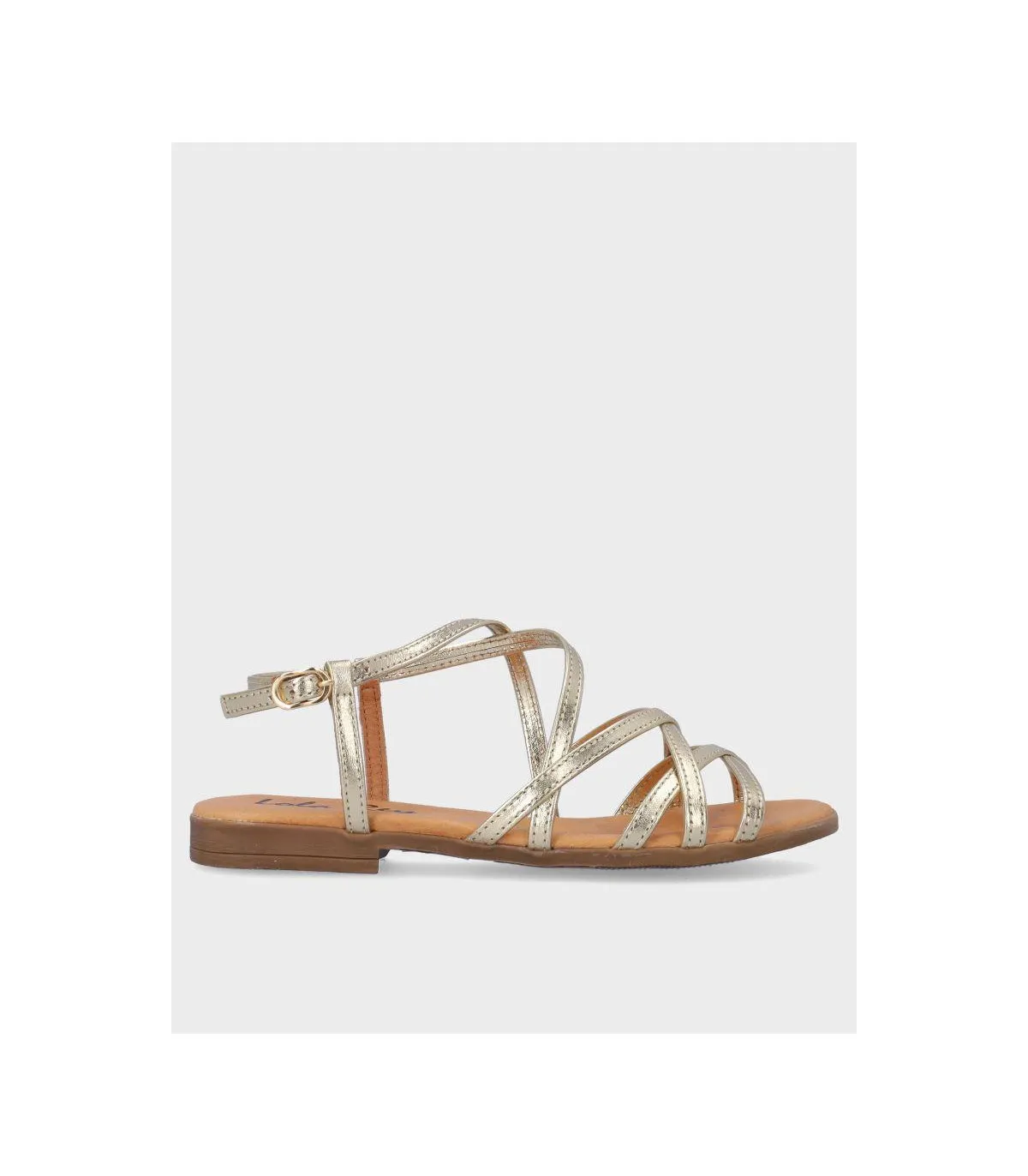 SANDALIA PLANA LOLA REY 2164 PLATINO