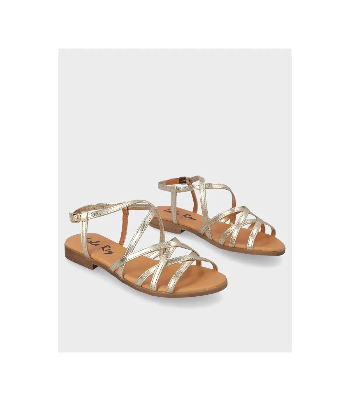 SANDALIA PLANA LOLA REY 2164 PLATINO