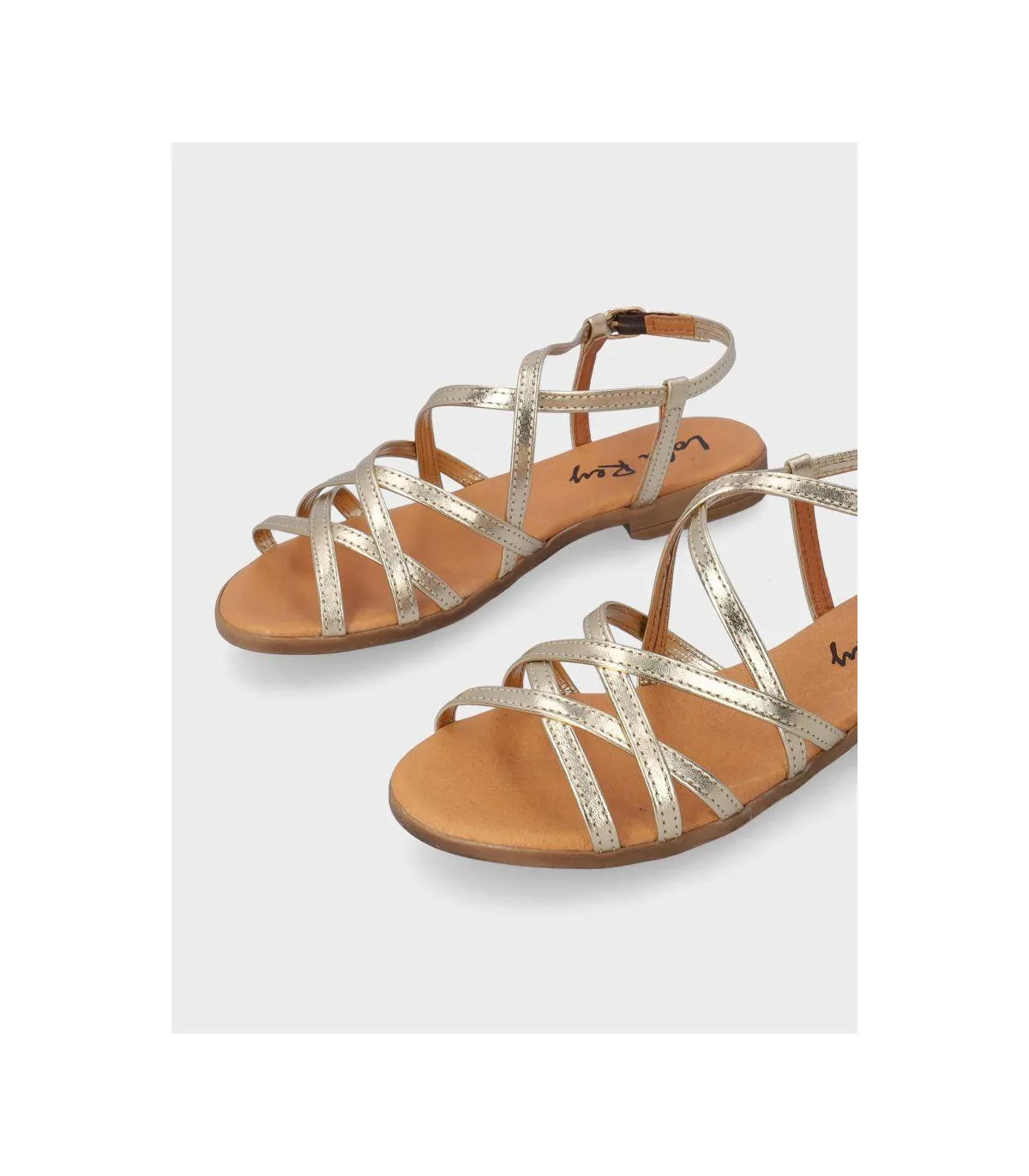 SANDALIA PLANA LOLA REY 2164 PLATINO
