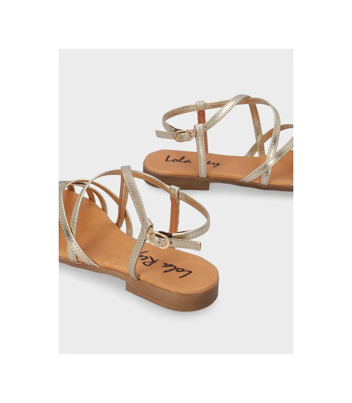 SANDALIA PLANA LOLA REY 2164 PLATINO