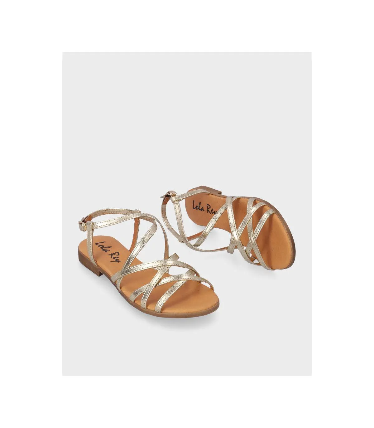 SANDALIA PLANA LOLA REY 2164 PLATINO