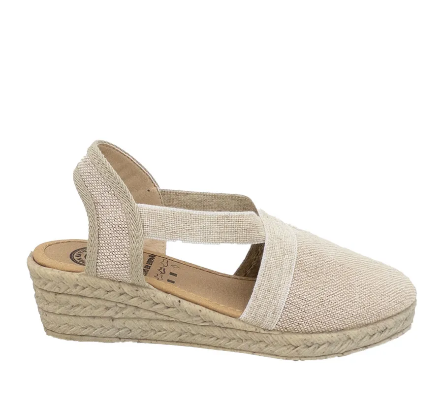SANDALIA ROAL R18003 VALENCIANA ELASTICOS DE MUJER TELA HIELO CUÑA GOMA IMITANDO YUTE PLANTILLA ACOLCHADA CONFORT 28259