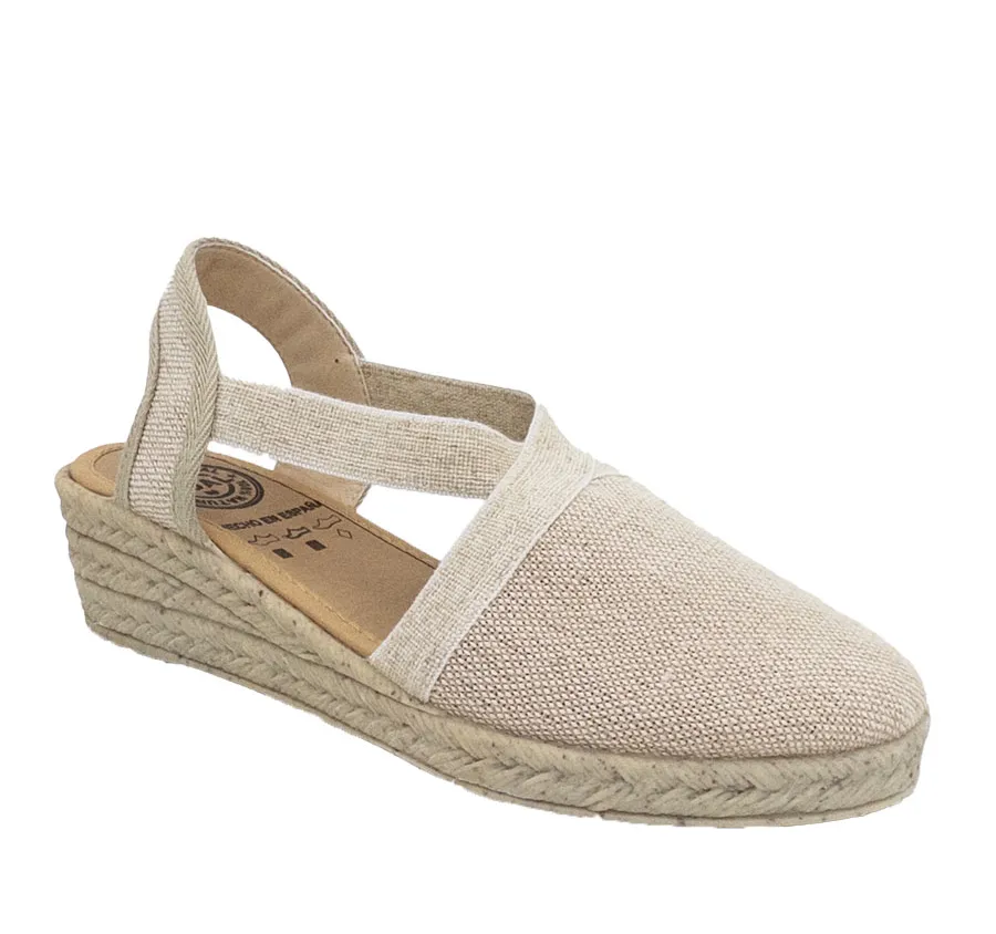 SANDALIA ROAL R18003 VALENCIANA ELASTICOS DE MUJER TELA HIELO CUÑA GOMA IMITANDO YUTE PLANTILLA ACOLCHADA CONFORT 28259