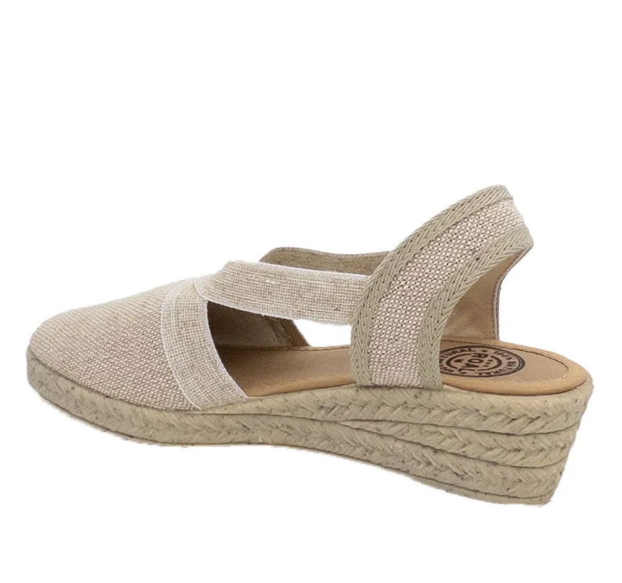 SANDALIA ROAL R18003 VALENCIANA ELASTICOS DE MUJER TELA HIELO CUÑA GOMA IMITANDO YUTE PLANTILLA ACOLCHADA CONFORT 28259