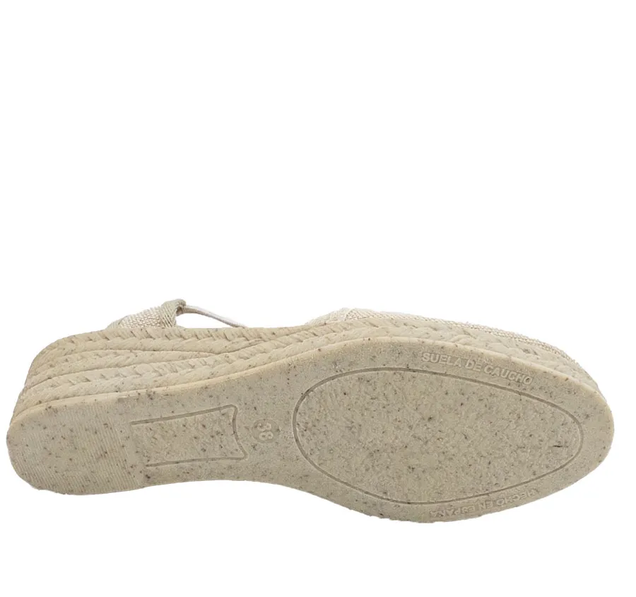 SANDALIA ROAL R18003 VALENCIANA ELASTICOS DE MUJER TELA HIELO CUÑA GOMA IMITANDO YUTE PLANTILLA ACOLCHADA CONFORT 28259