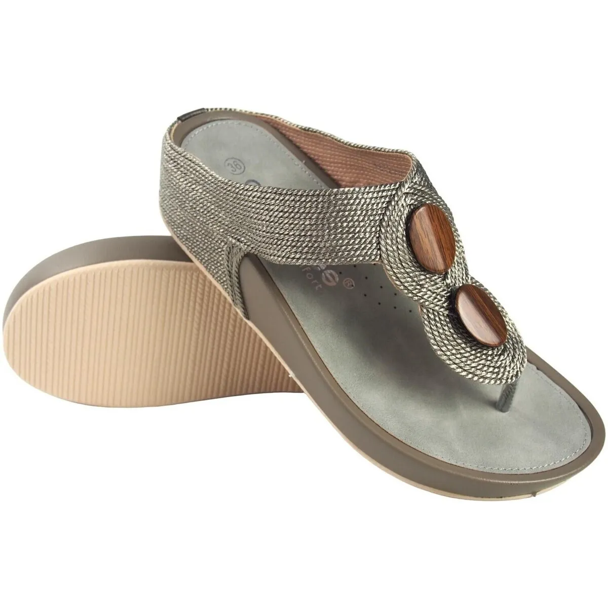 Sandalia señora  23582 abz plomo