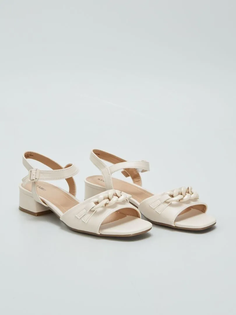 SANDALIAS DE TACóN  BEIGE