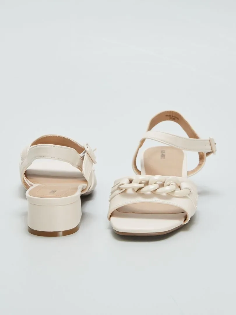 SANDALIAS DE TACóN  BEIGE