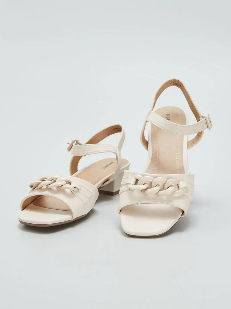 SANDALIAS DE TACóN  BEIGE