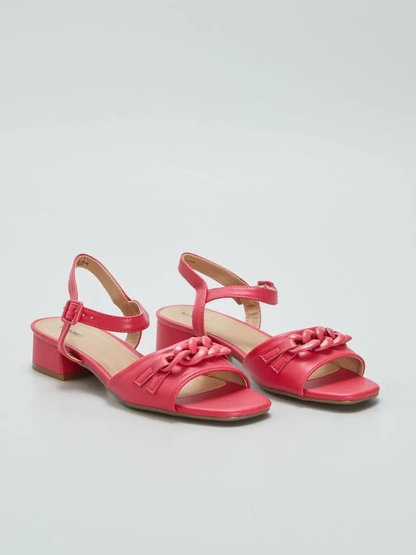 SANDALIAS DE TACóN  ROJO
