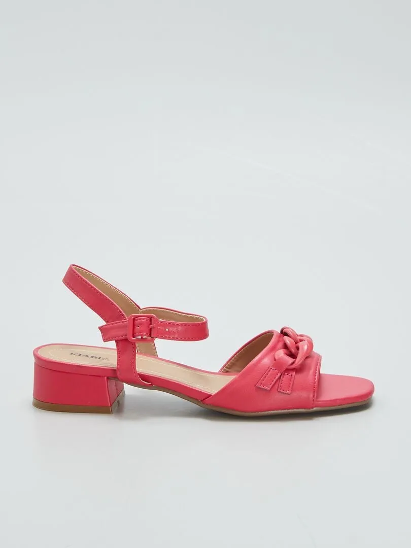 SANDALIAS DE TACóN  ROJO