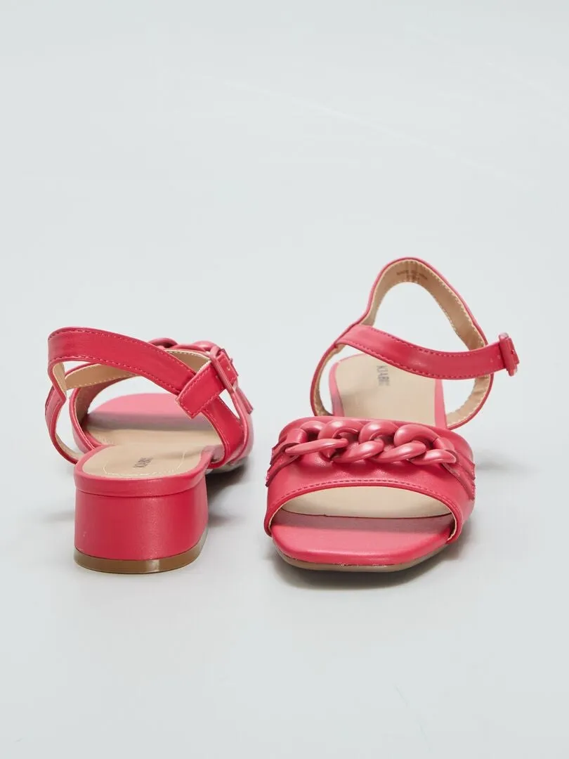 SANDALIAS DE TACóN  ROJO