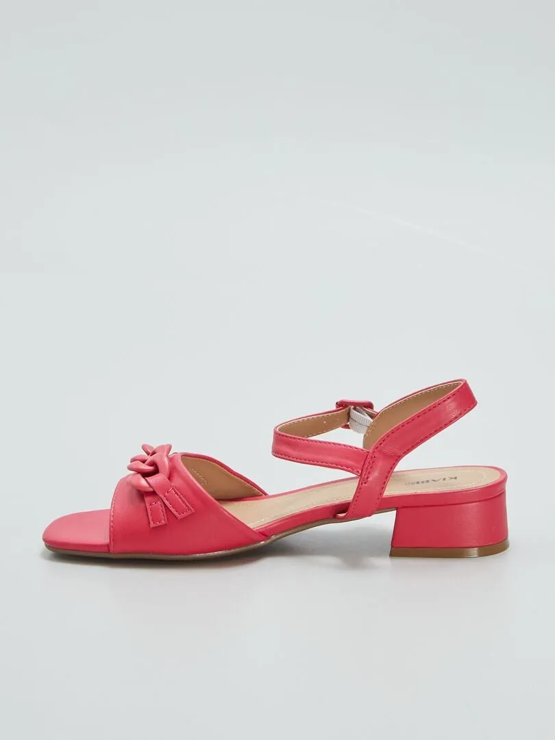 SANDALIAS DE TACóN  ROJO