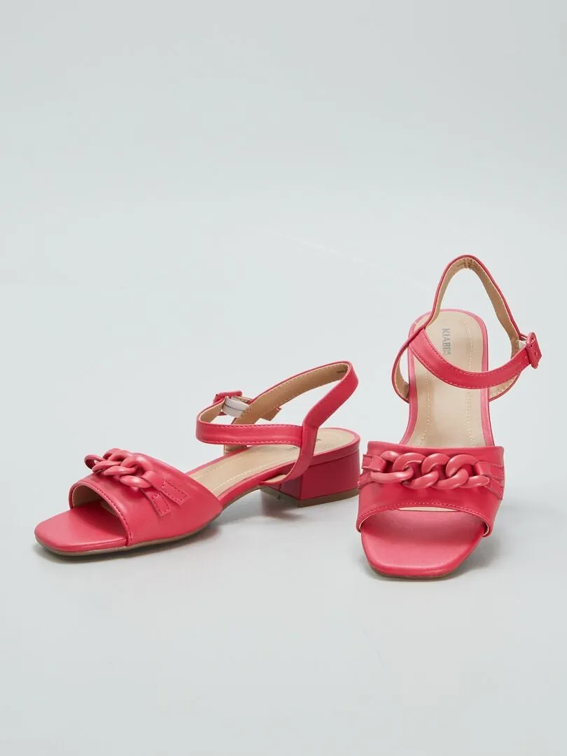 SANDALIAS DE TACóN  ROJO