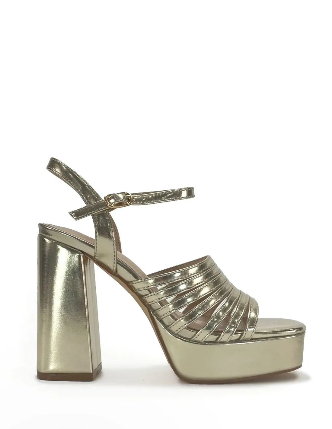 Sandalias doradas tacon | Sun