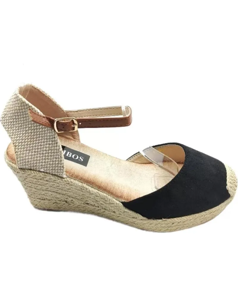 Sandalias TIMBOS  de Mujer ZAPATOS 128308 COLOR MATERIAL BAMARA SANDALIA ESPARTO  NEGRO