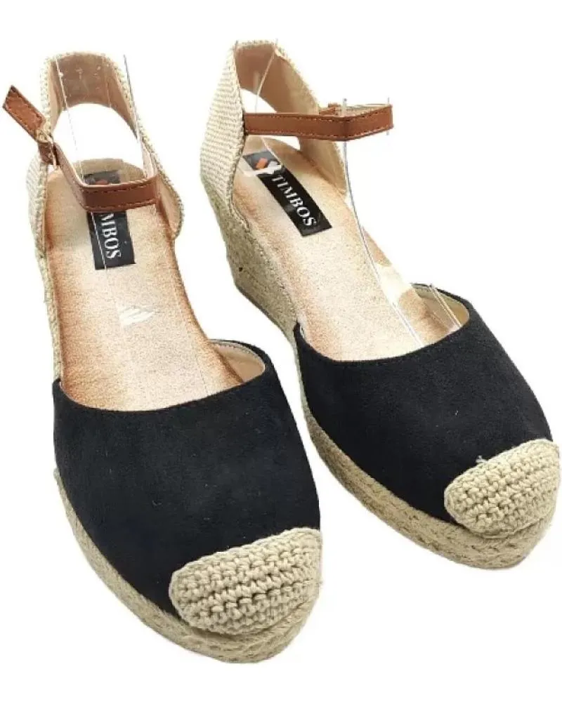 Sandalias TIMBOS  de Mujer ZAPATOS 128308 COLOR MATERIAL BAMARA SANDALIA ESPARTO  NEGRO