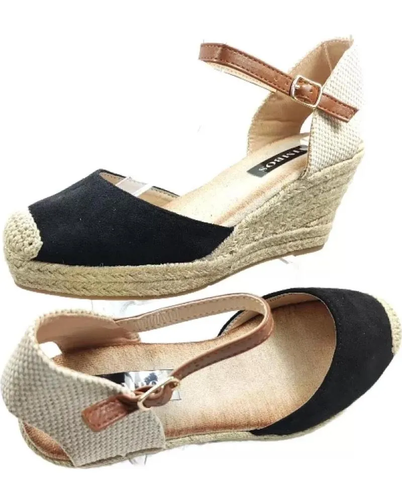 Sandalias TIMBOS  de Mujer ZAPATOS 128308 COLOR MATERIAL BAMARA SANDALIA ESPARTO  NEGRO