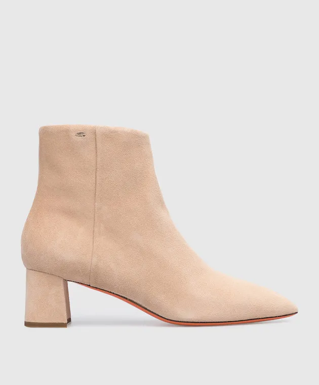 Santoni Beige suede ankle boots