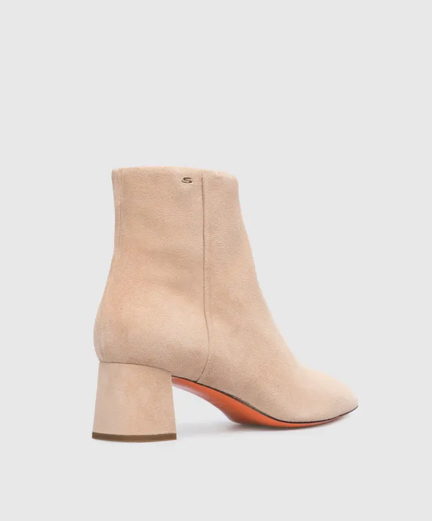 Santoni Beige suede ankle boots