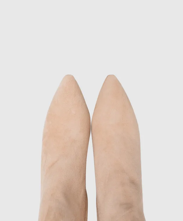 Santoni Beige suede ankle boots