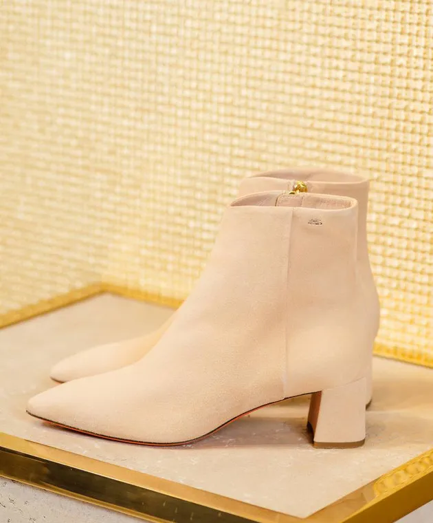 Santoni Beige suede ankle boots