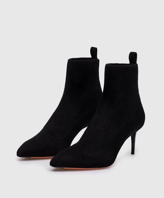 Santoni Black ankle boots