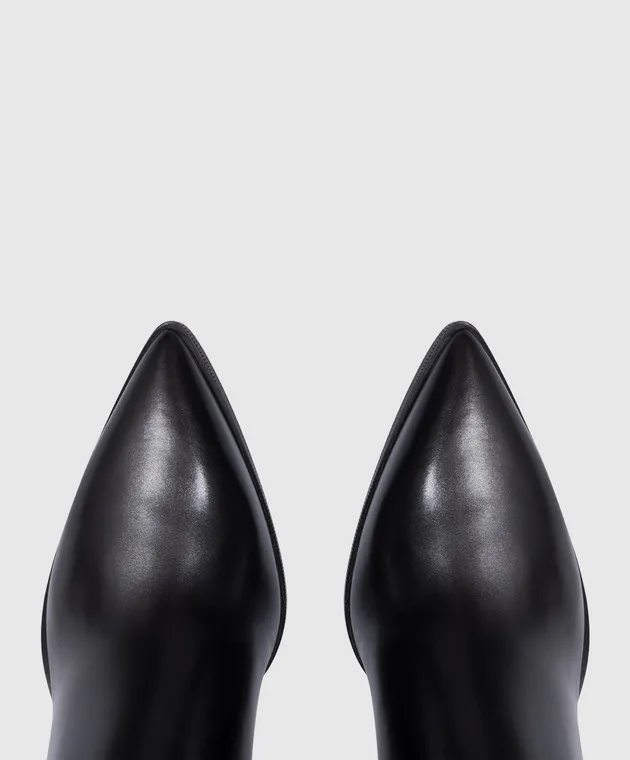 Santoni Black leather ankle boots