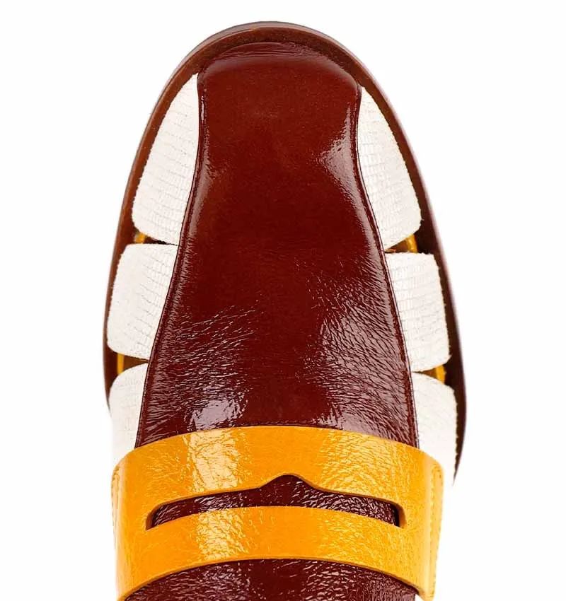 SENDAL WHITE AND BROWN