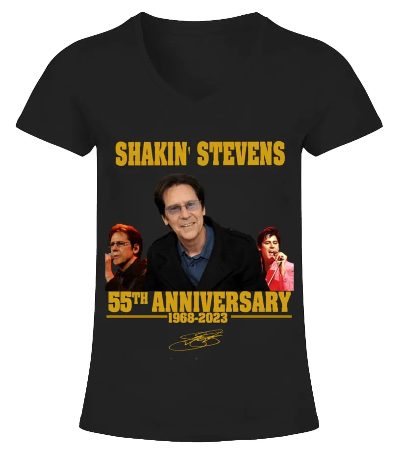SHAKIN' STEVENS 55TH ANNIVERSARY Camiseta cuello pico Mujer