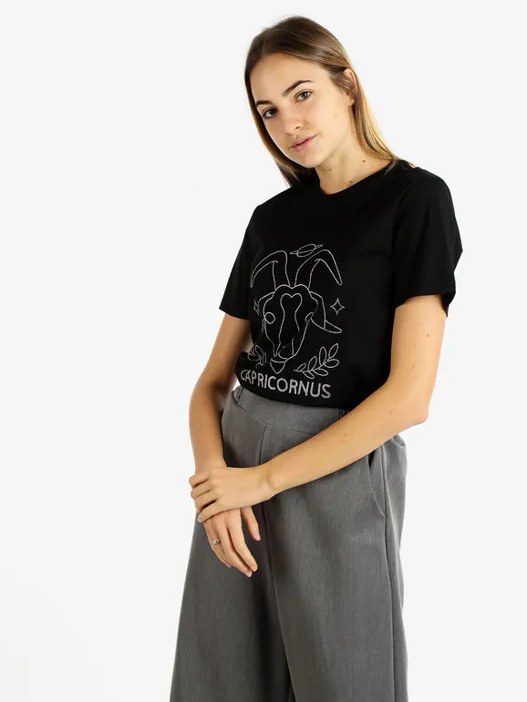 Solada Camiseta de manga corta mujer signo del zodiaco Capricornio