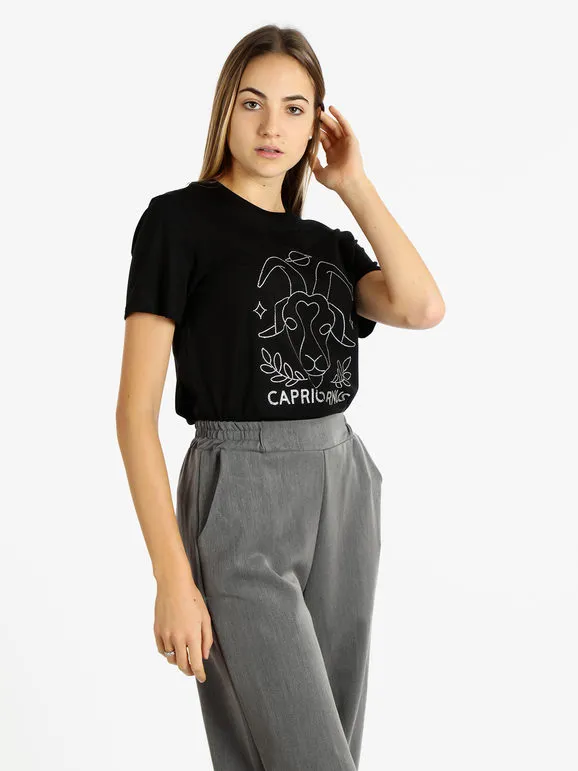 Solada Camiseta de manga corta mujer signo del zodiaco Capricornio