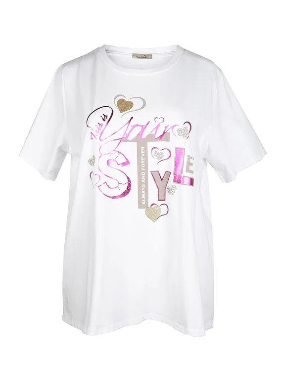 Solada Camiseta de mujer con estampado de tallas grandes