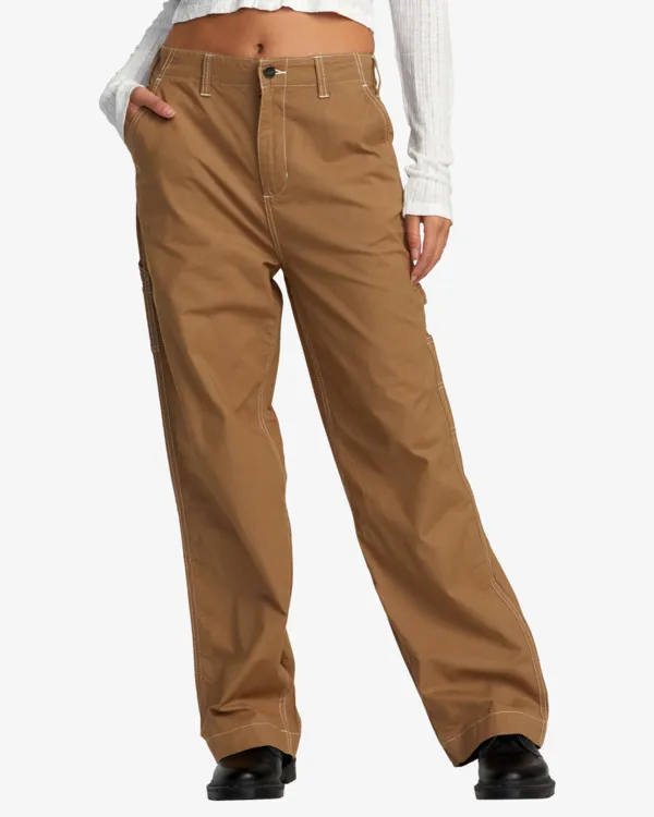 SPRING SHIFT   PANTAL&OACUTE;N DE AJUSTE RELAJADO PARA MUJER