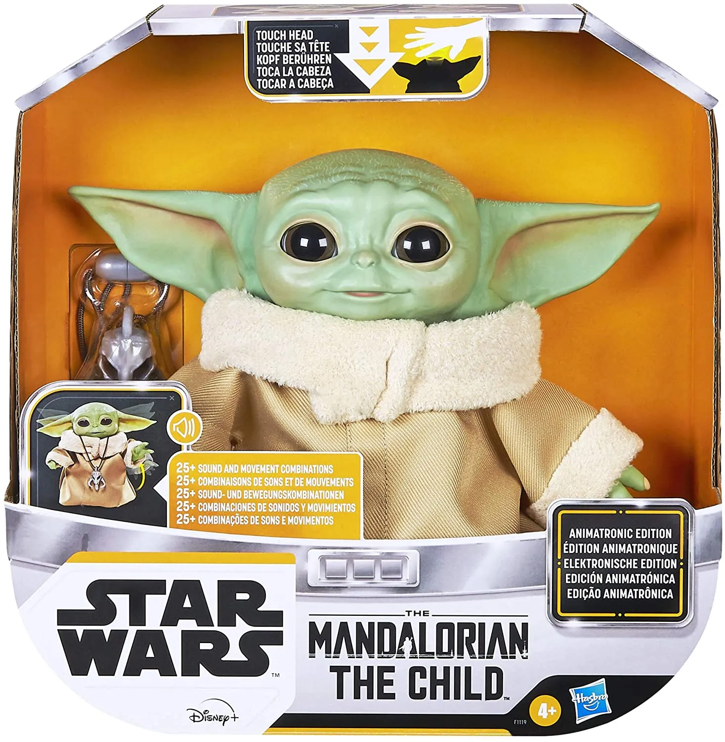 STAR WARS HASBRO CHILD ANIMATRONIC EDITION CON MáS DE 25 SONIDOS Y MOVIMIENTOS  JUGUETE THE MANDALORIAN