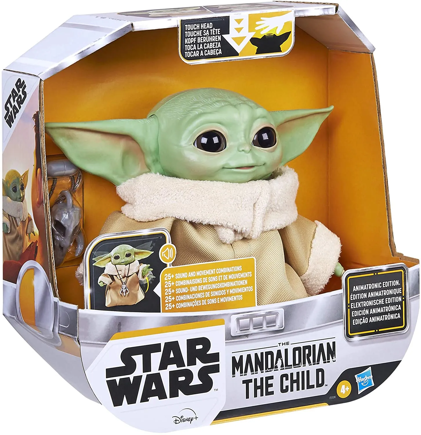STAR WARS HASBRO CHILD ANIMATRONIC EDITION CON MáS DE 25 SONIDOS Y MOVIMIENTOS  JUGUETE THE MANDALORIAN