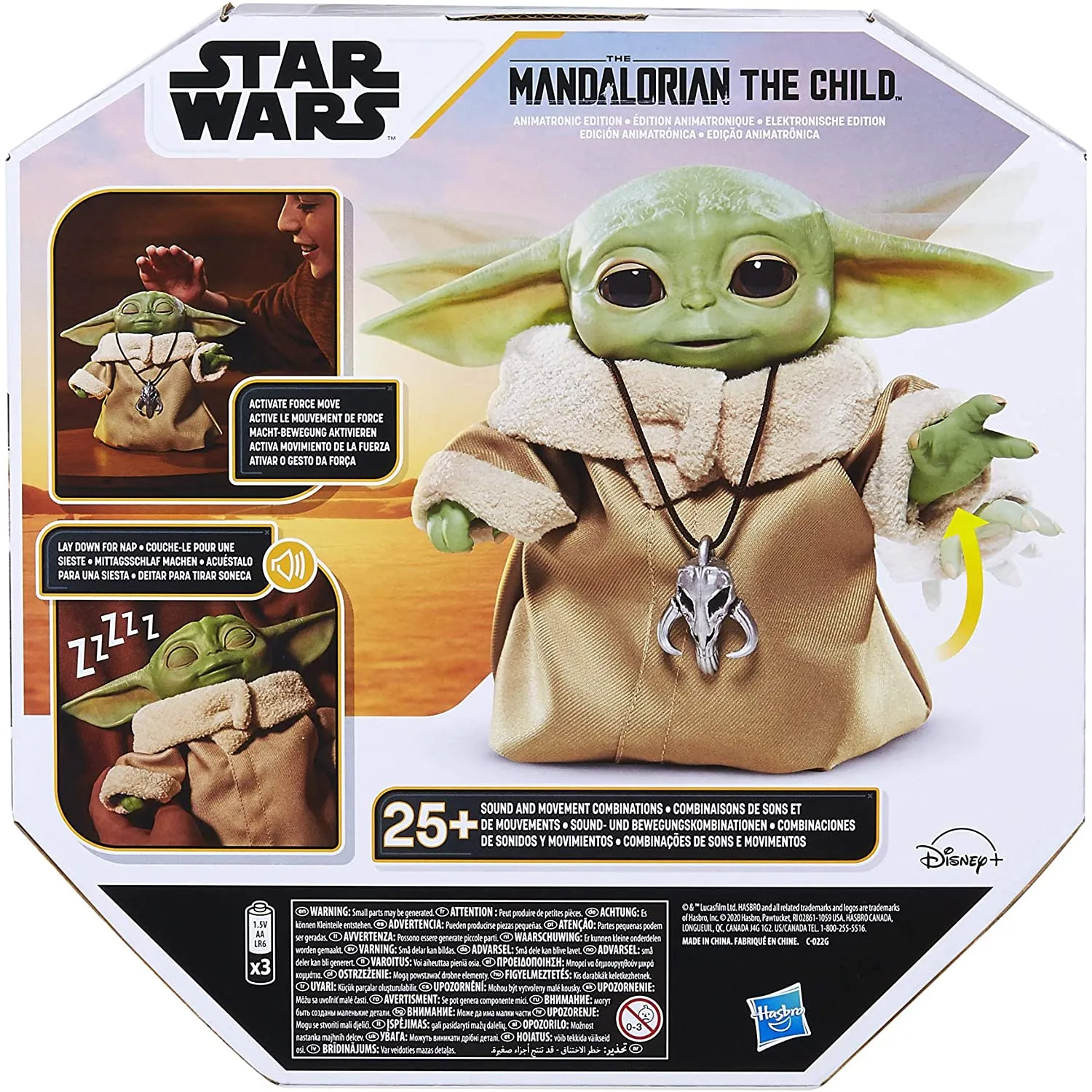STAR WARS HASBRO CHILD ANIMATRONIC EDITION CON MáS DE 25 SONIDOS Y MOVIMIENTOS  JUGUETE THE MANDALORIAN