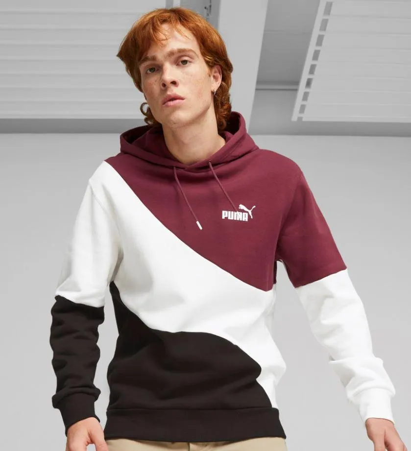 Sudadera Puma POWER Cat Hoodie Granate/Blanco/Negro