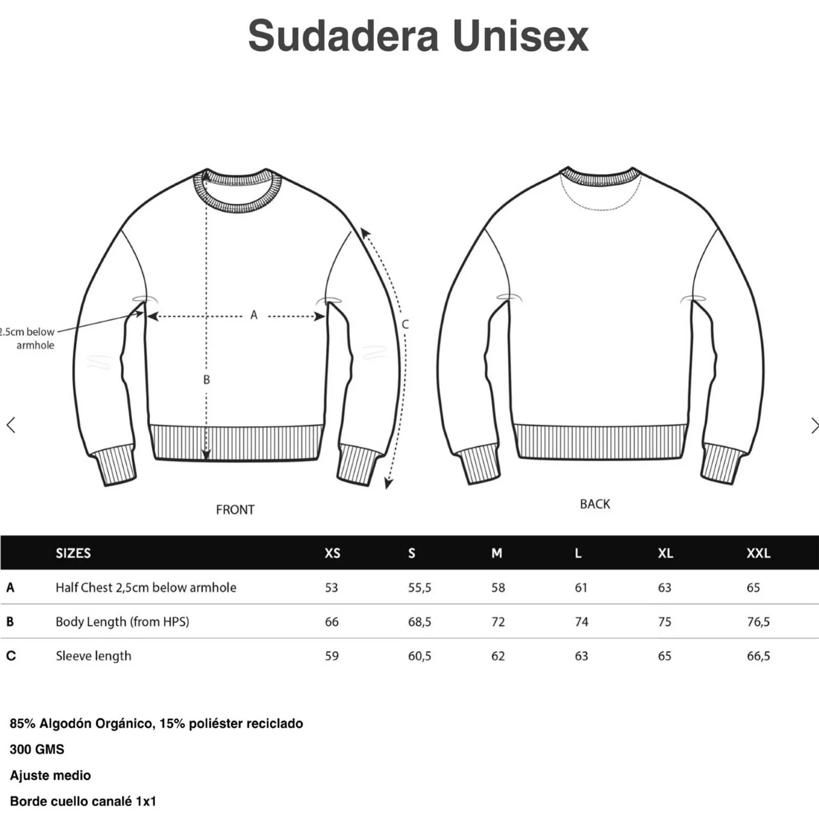 Sudadera Sin Capucha Baby Negro