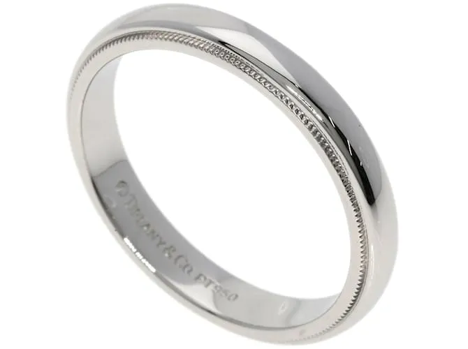 TIFFANY & CO ANILLO DE BANDA DE PLATINO TIFFANY MILGRAIN  TAMAñO 23,5 