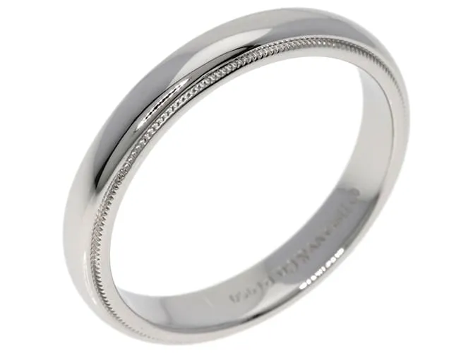 TIFFANY & CO ANILLO DE BANDA DE PLATINO TIFFANY MILGRAIN  TAMAñO 23,5 