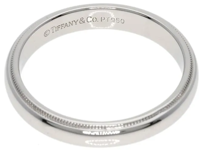 TIFFANY & CO ANILLO DE BANDA DE PLATINO TIFFANY MILGRAIN  TAMAñO 23,5 