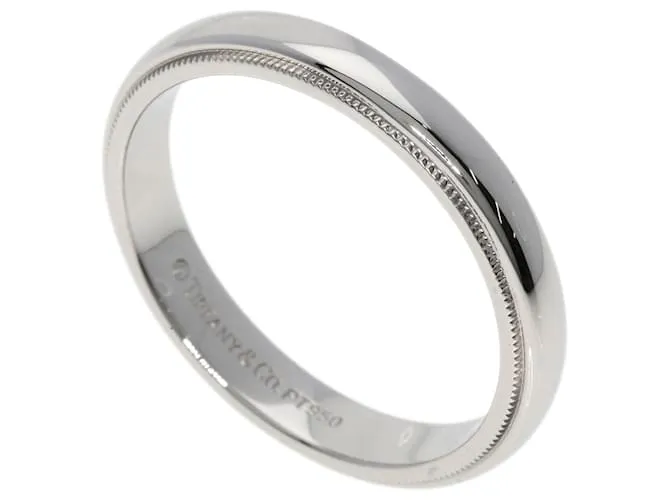 TIFFANY & CO ANILLO DE BANDA DE PLATINO TIFFANY MILGRAIN  TAMAñO 23,5 