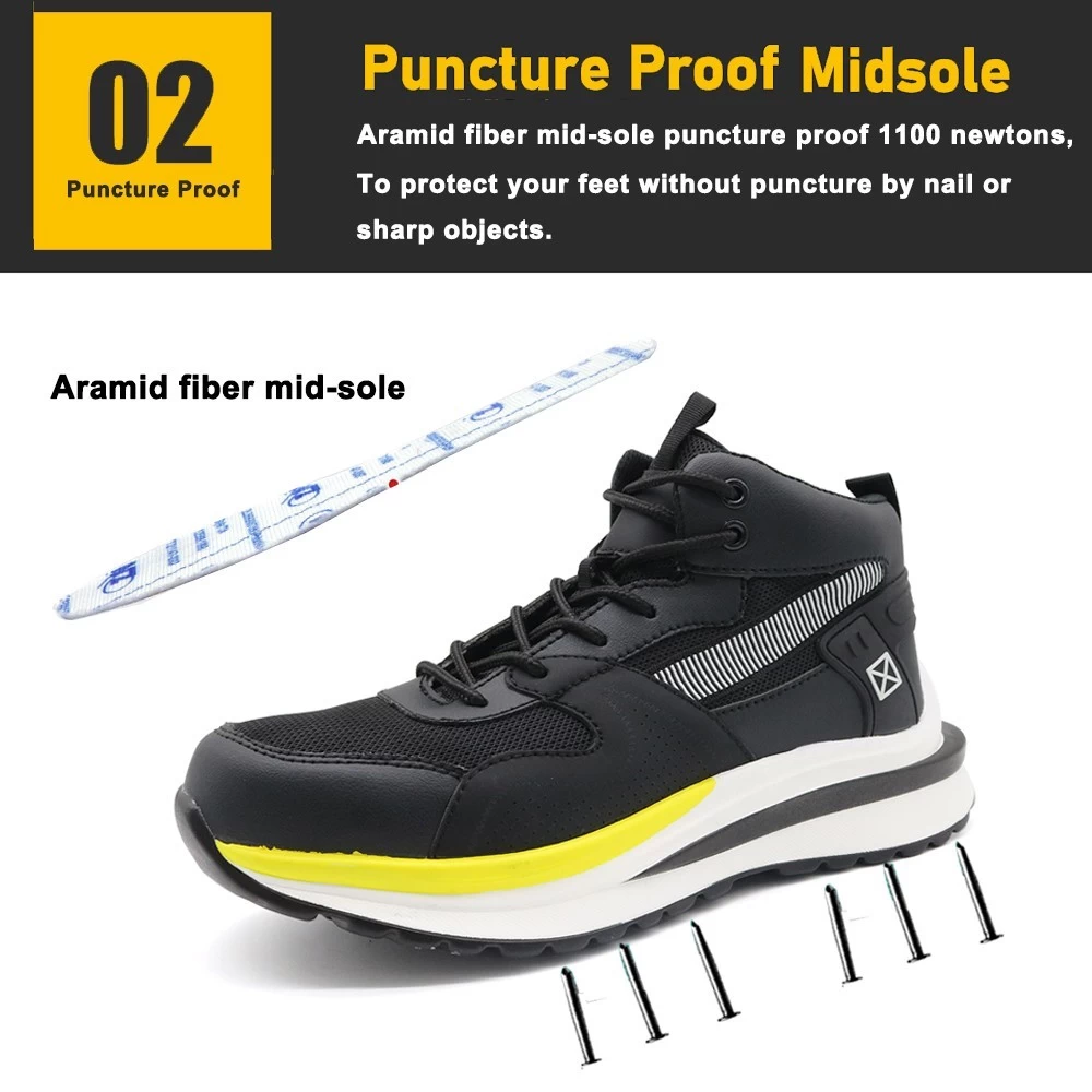 TM267B Zapatos de seguridad deportivos antideslizantes y ligeros con punta de acero para hombres