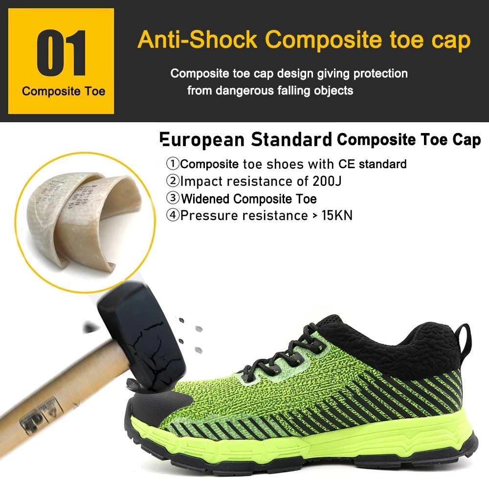 TM282 Zapatos de seguridad deportivos antideslizantes con suela de goma EVA y punta compuesta para hombres