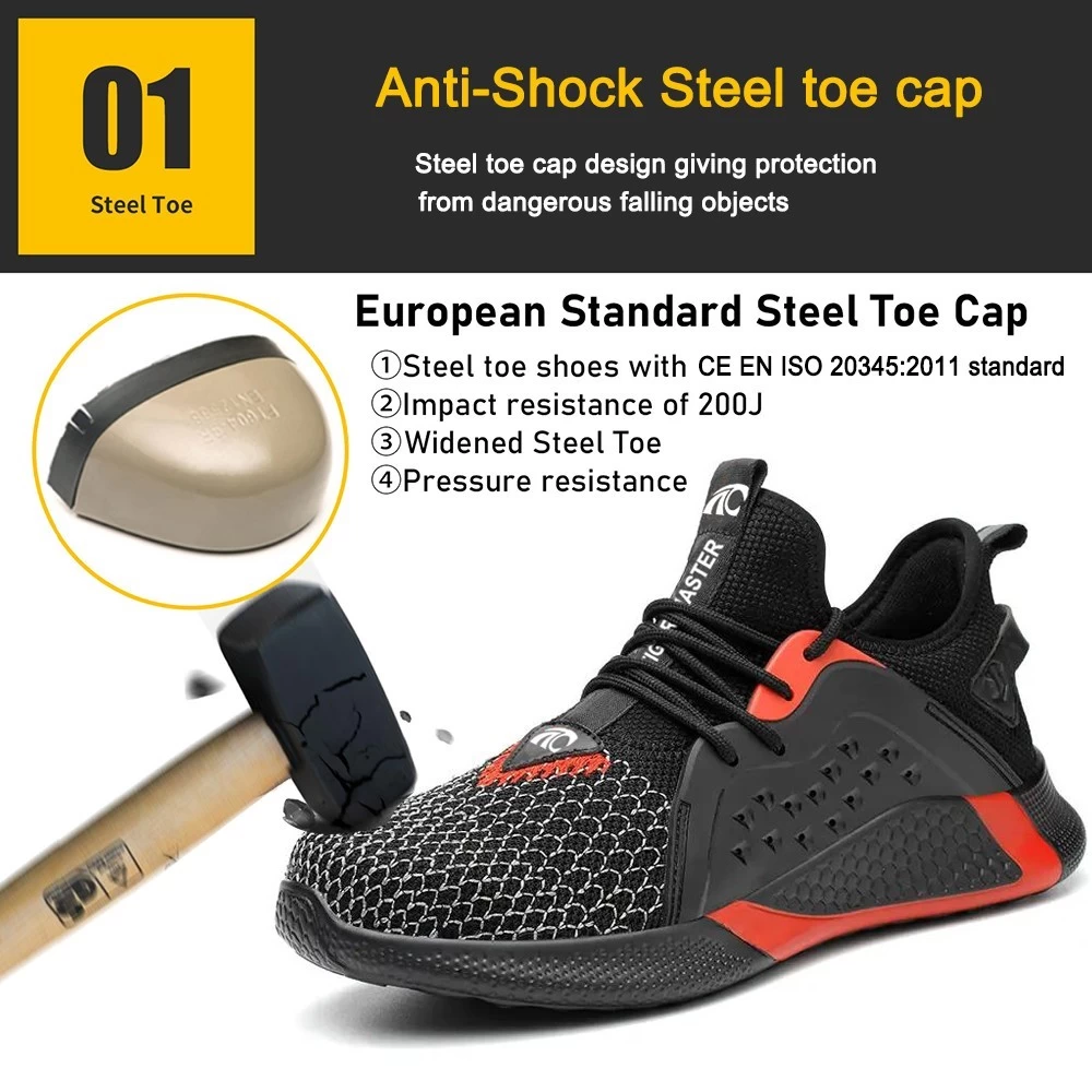 TM3064 Zapatos de seguridad deportivos ligeros antipinchazos con punta de acero suave para hombres y mujeres