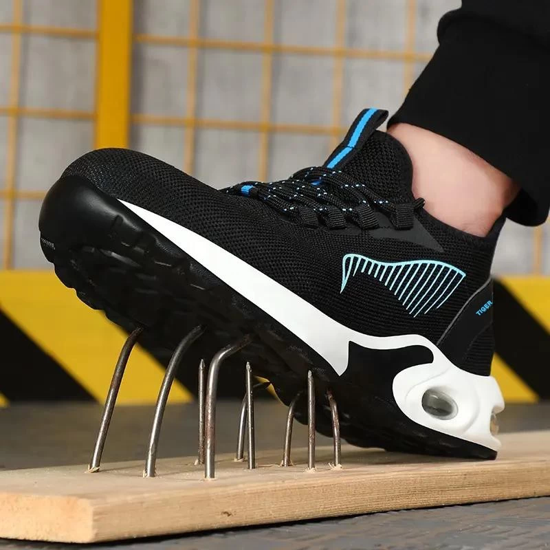 TM3072 Talón amortiguador a prueba de pinchazos puntera de acero moda zapatos de seguridad deportivos