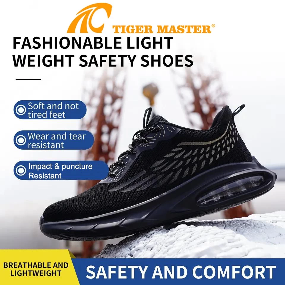 TM3078 zapatos de seguridad deportivos de moda transpirables con punta de acero antideslizantes a prueba de pinchazos para hombr