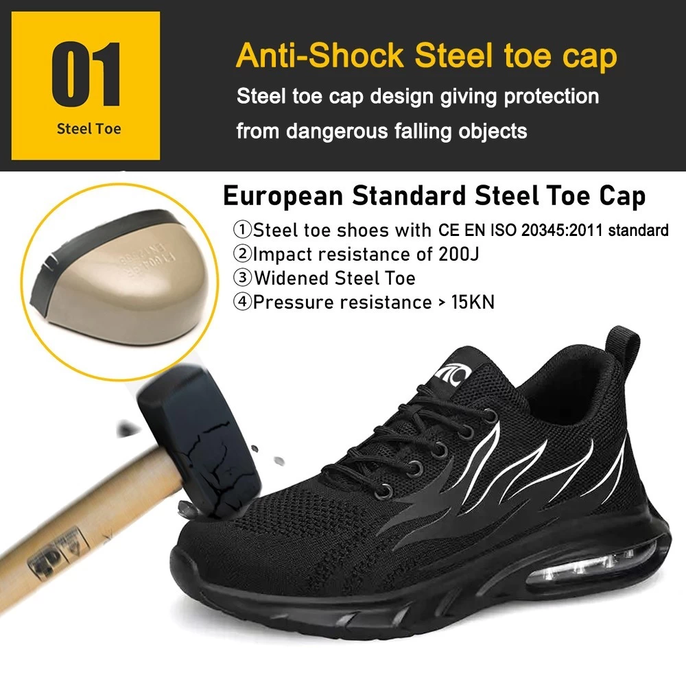 TM3147 zapatos de seguridad deportivos ligeros a prueba de pinchazos con punta de acero para hombres